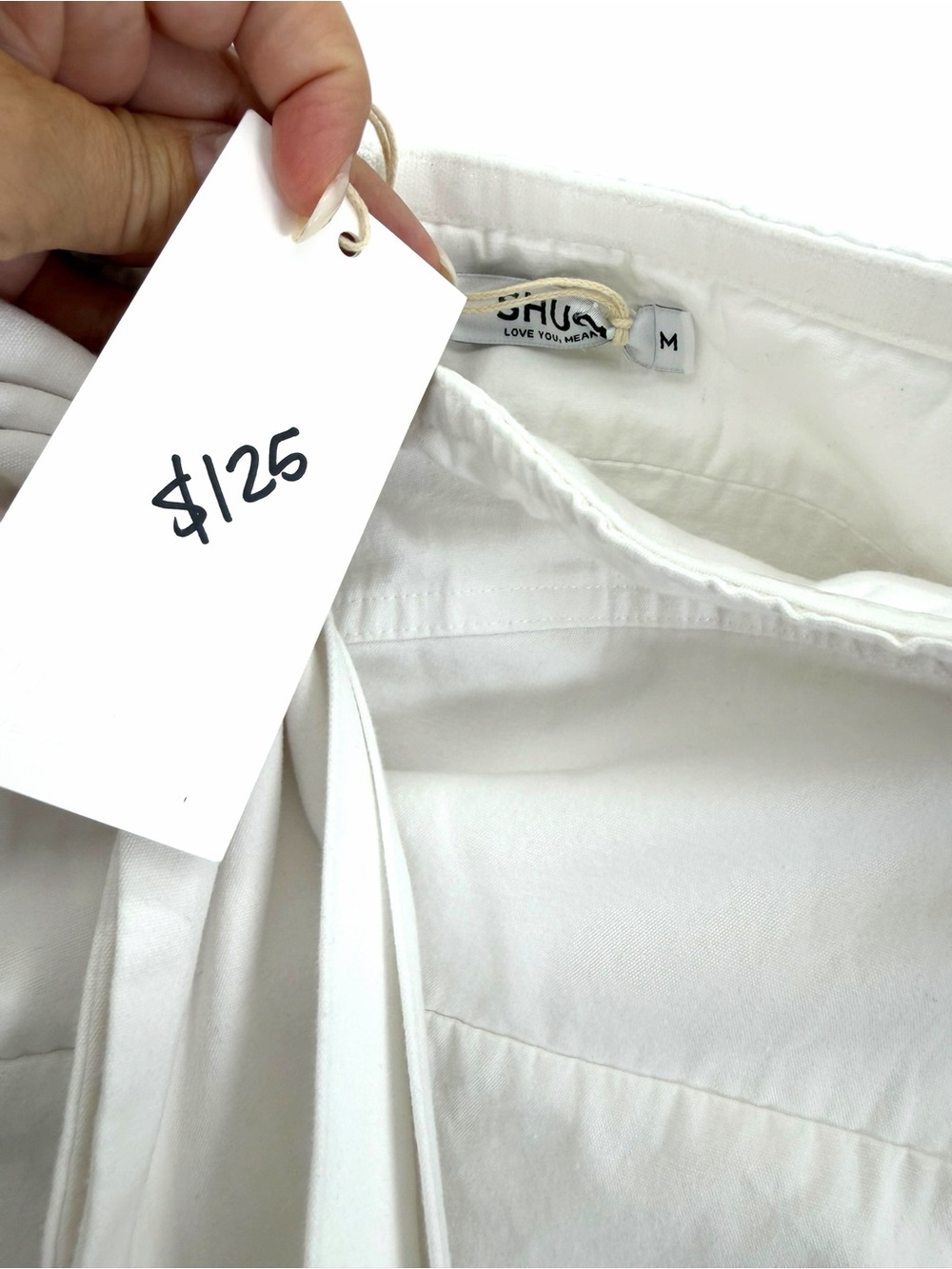 Shug Harper Strapless White Romper with Front Tie Bow NWT - Picture 5 of 5